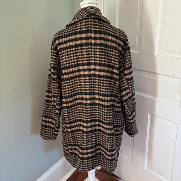 Avec Les Filles Plaid Brown Shawl Collar Coat Size 1X Plus Size Soft Jacket - Picture 3 of 6